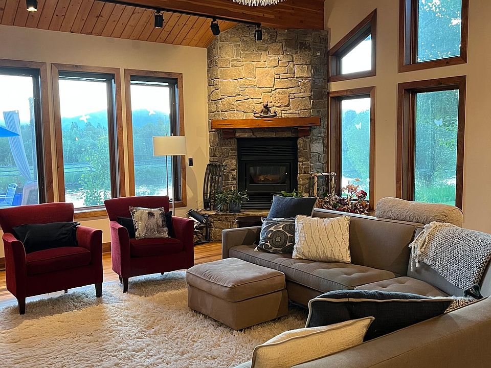 Living room with Heatalator fireplace.