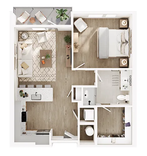 Floor plan DESPERADO DAVE One Bed One Bath