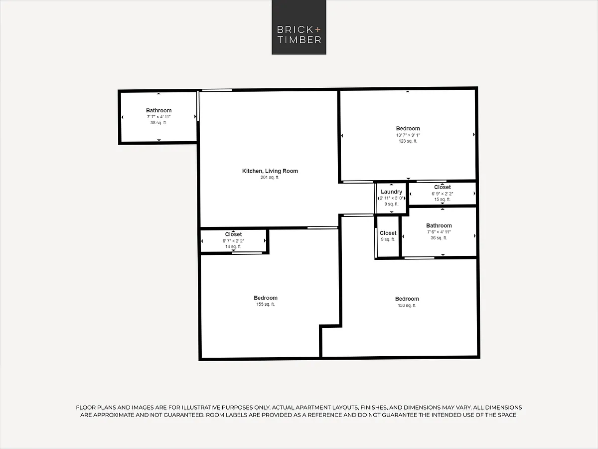 Floor plan 3 Bedroom 2 Bath