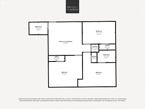 Floor plan 3 Bedroom 2 Bath