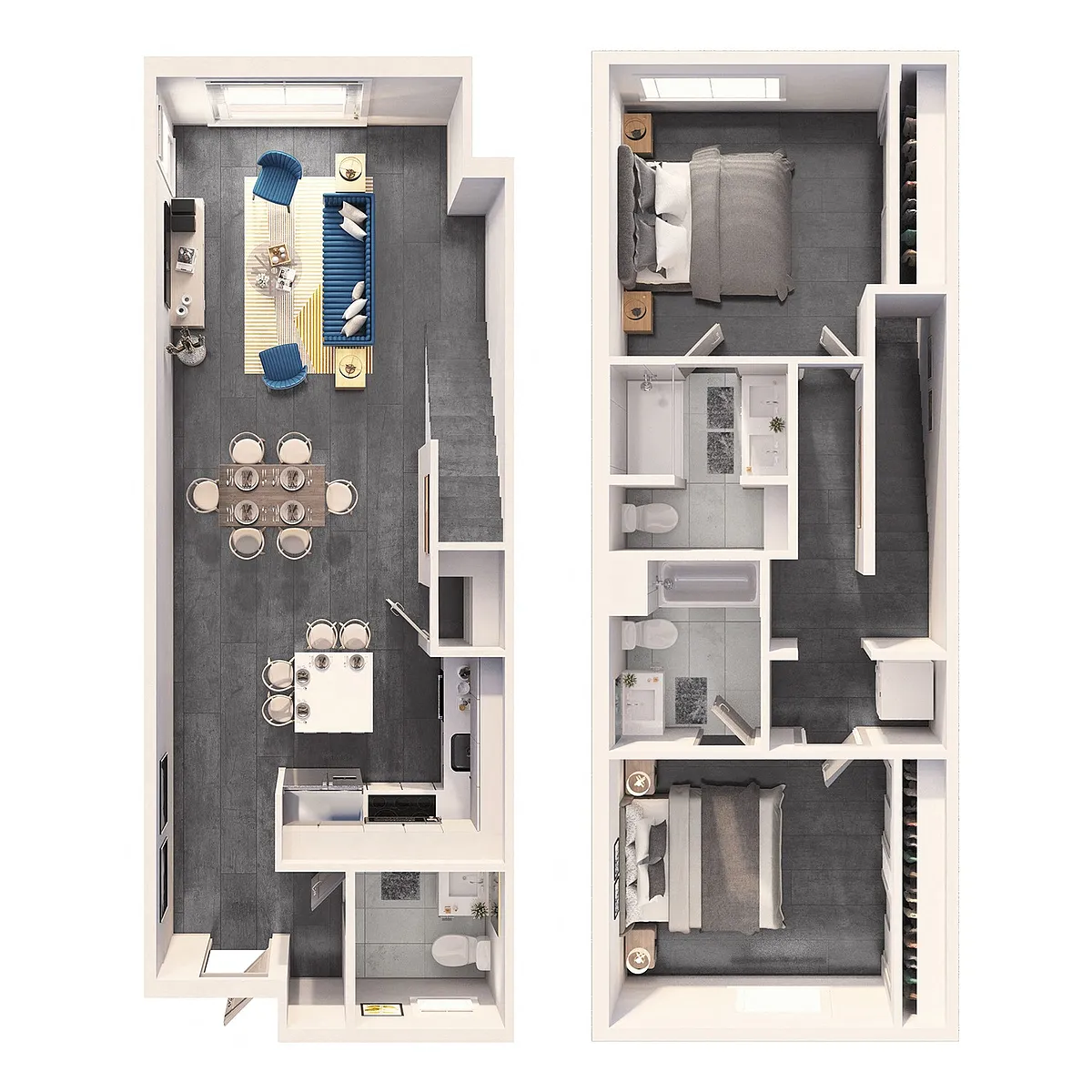 Floor plan 2 Bedroom Townhome Premium