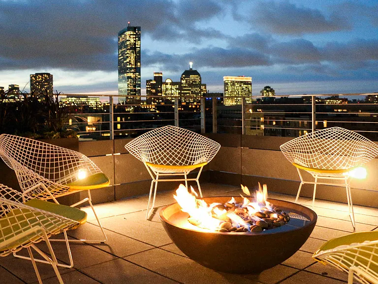 Rooftop Terrace with Fire Pit