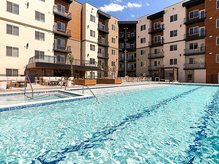 Resort-Style Pool and Hot Tub at Current Apartments