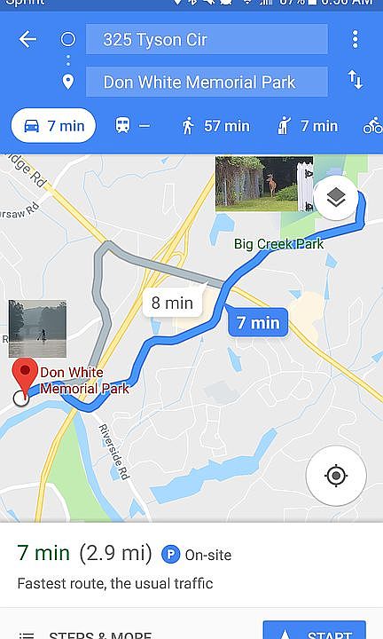 2.9 miles from the water!