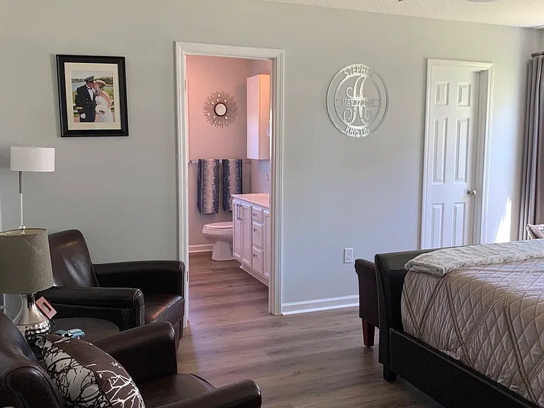 Master bath and walk-in closet.
