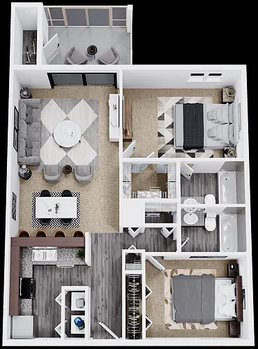 Floor plan 2 Bed 2 Bath