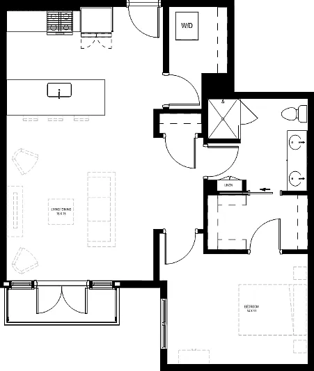 1X1 C floor plan Mercato Grove