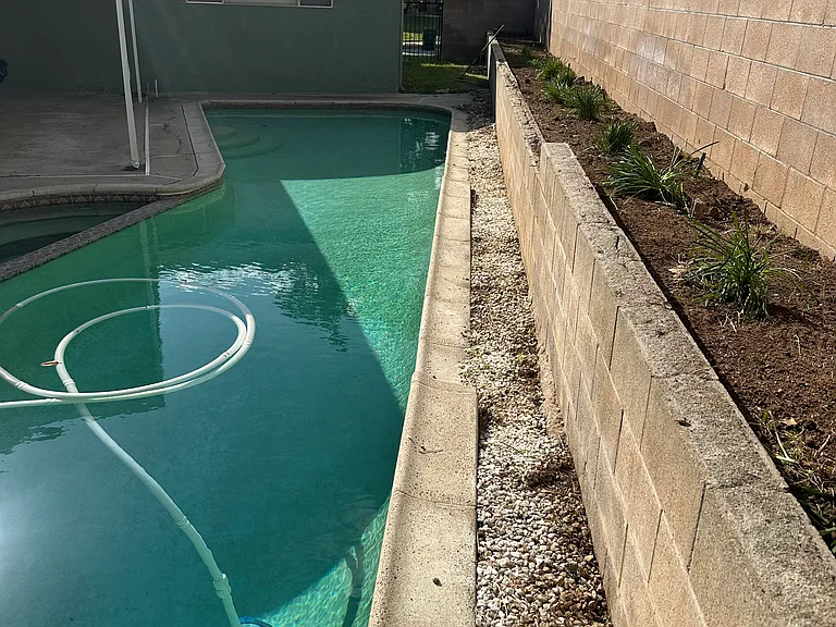 covered patio in backyard.