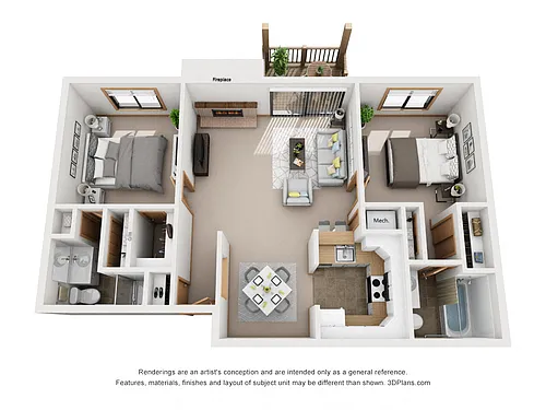 Floor plan Two Bedroom B