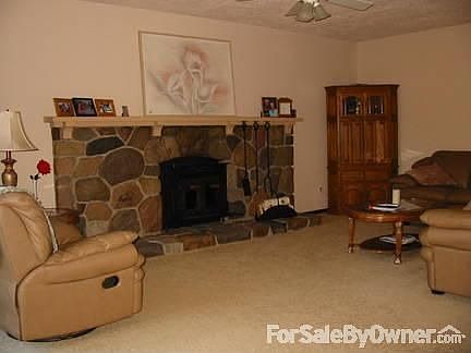 Family room with fireplace