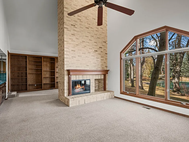 View of Living room and study, pond view