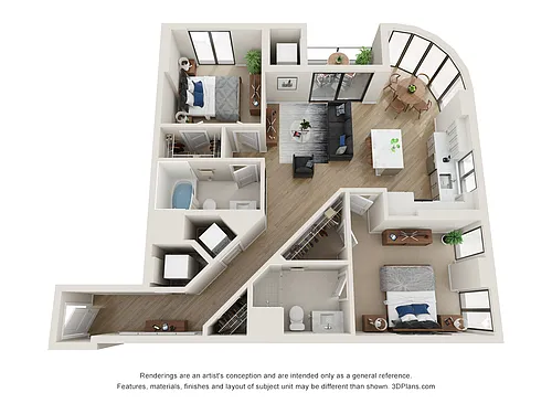 Floor plan 2 Bed/2 Bath-L