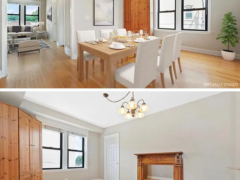 Large dining room adjacent to the kitchen