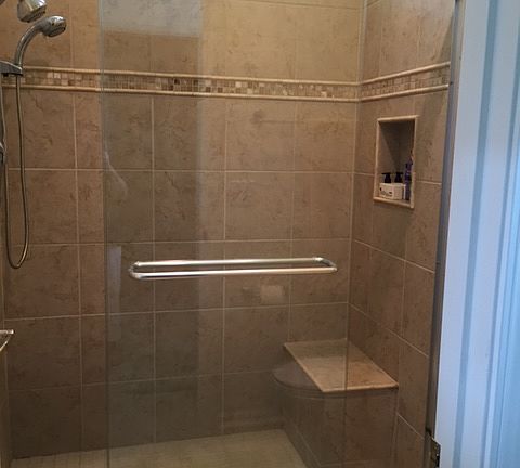 Tiled master shower