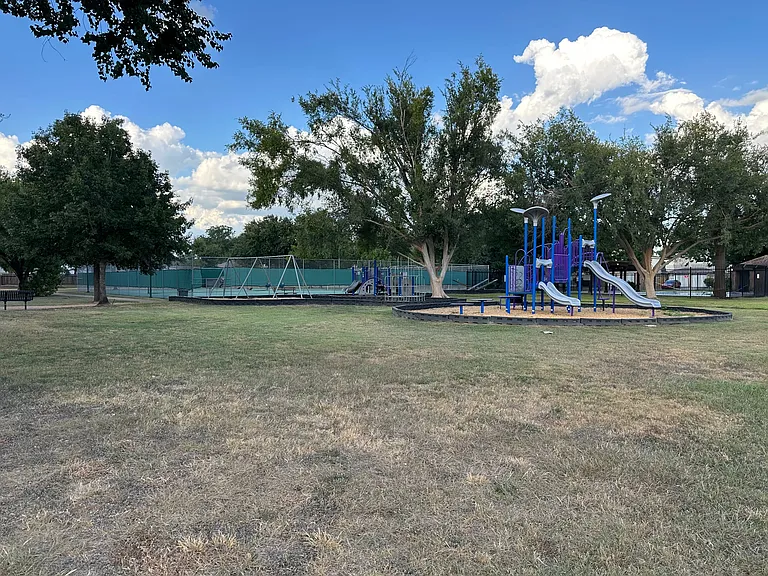 Big kids play area right outside house