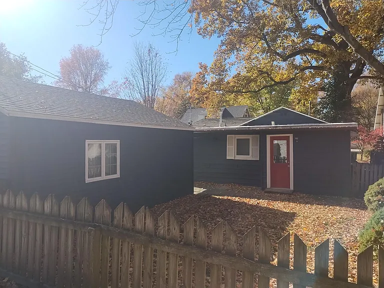 Garage and fenced back yard.