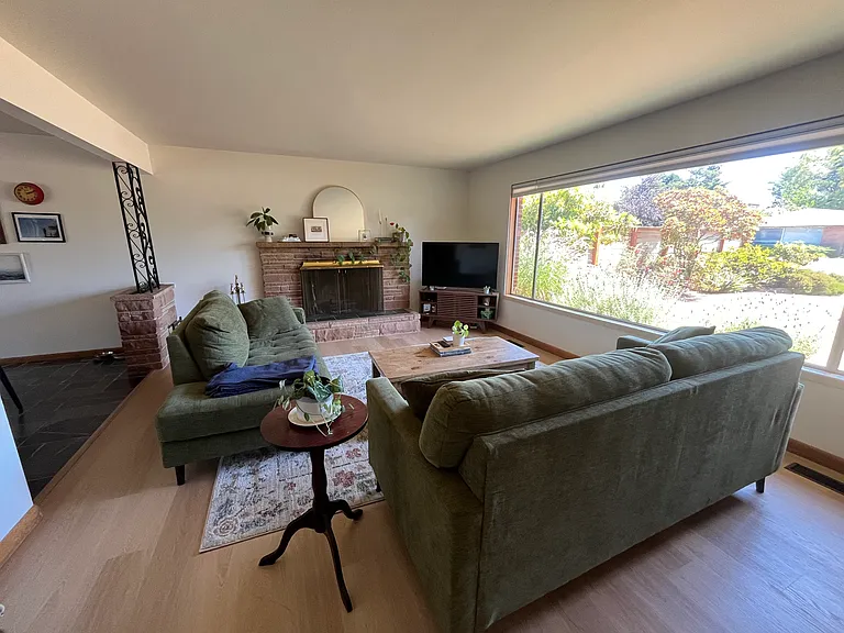 Large living room with excellent light.