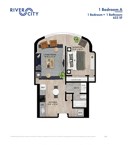 Floor plan 1 BR Junior