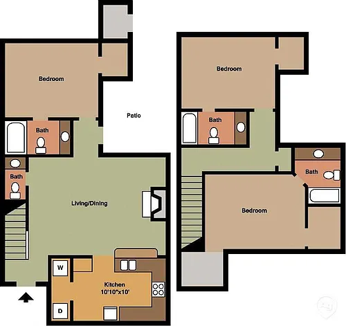 Floor plan 3BR Townhome
