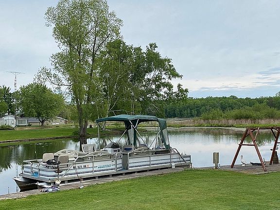 Boat dock on both lots