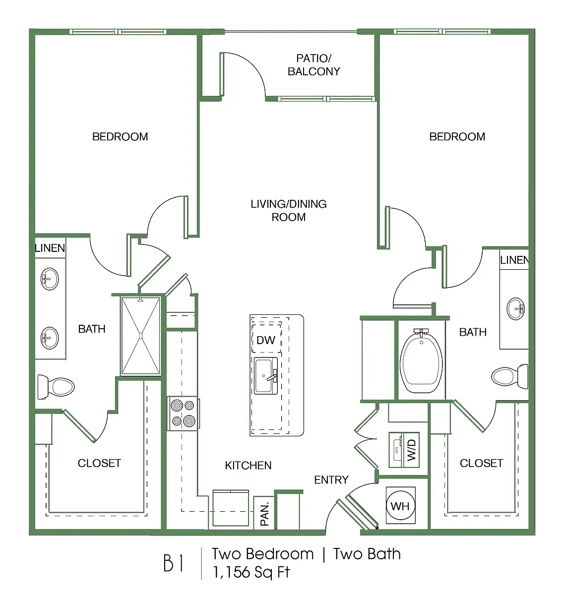 Floor plan 2 bed 2 bath
