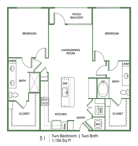 Floor plan 2 bed 2 bath