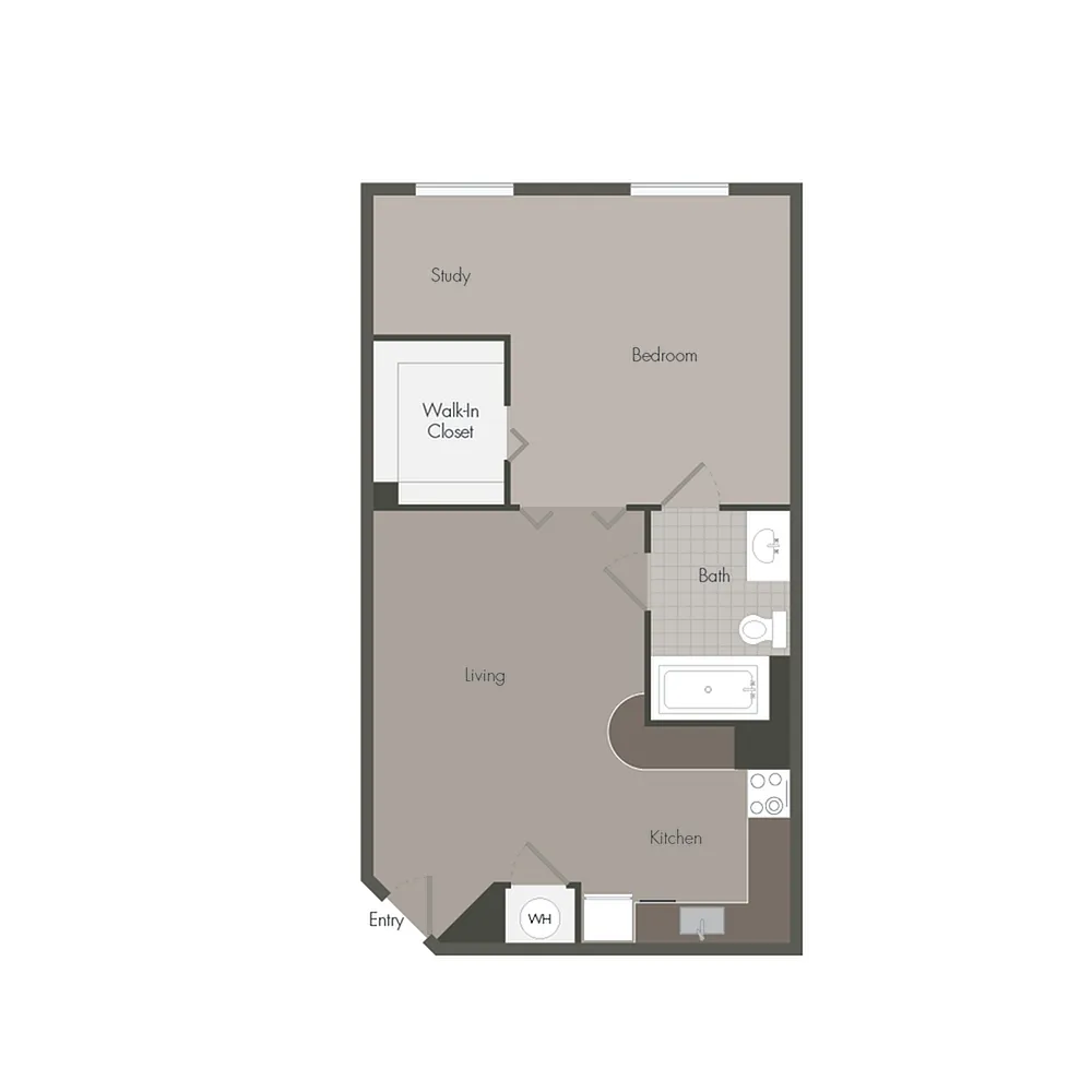 Floor plan 1 Bedroom 1 Bathroom B