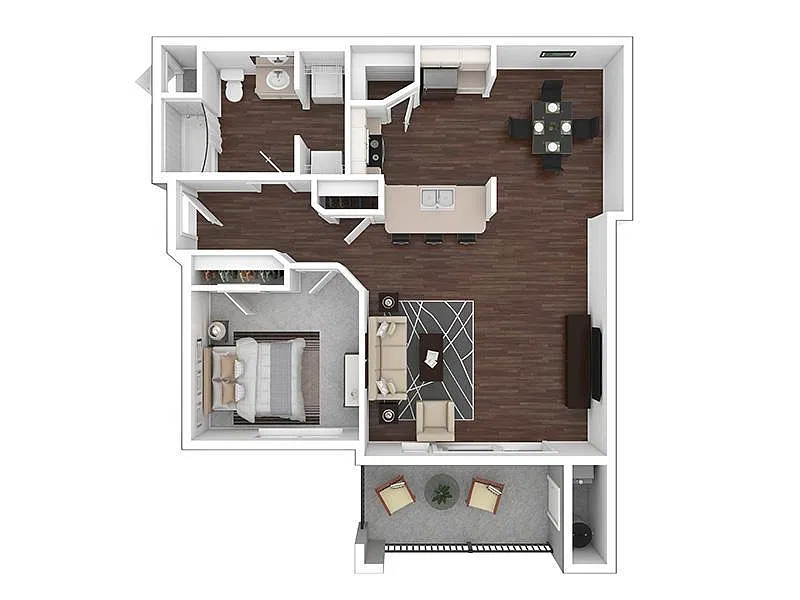 Floor plan 1X1-875