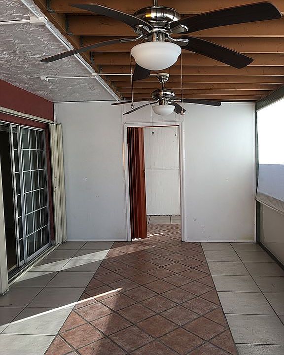Patio with storage room