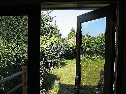 View from bedroom frenchdoors. Doors installed 2005.