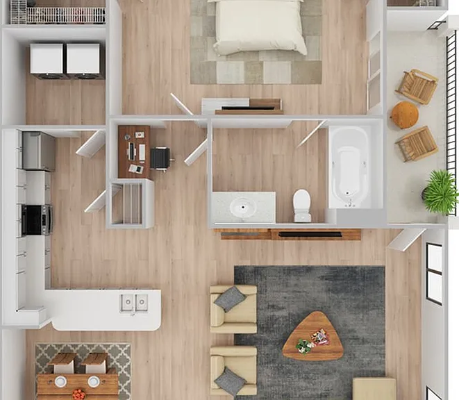1 Bedroom | 1 Bath | 856 SF | Renovated 1 Bedroom | 1 Bath | 856 SF | Renovated