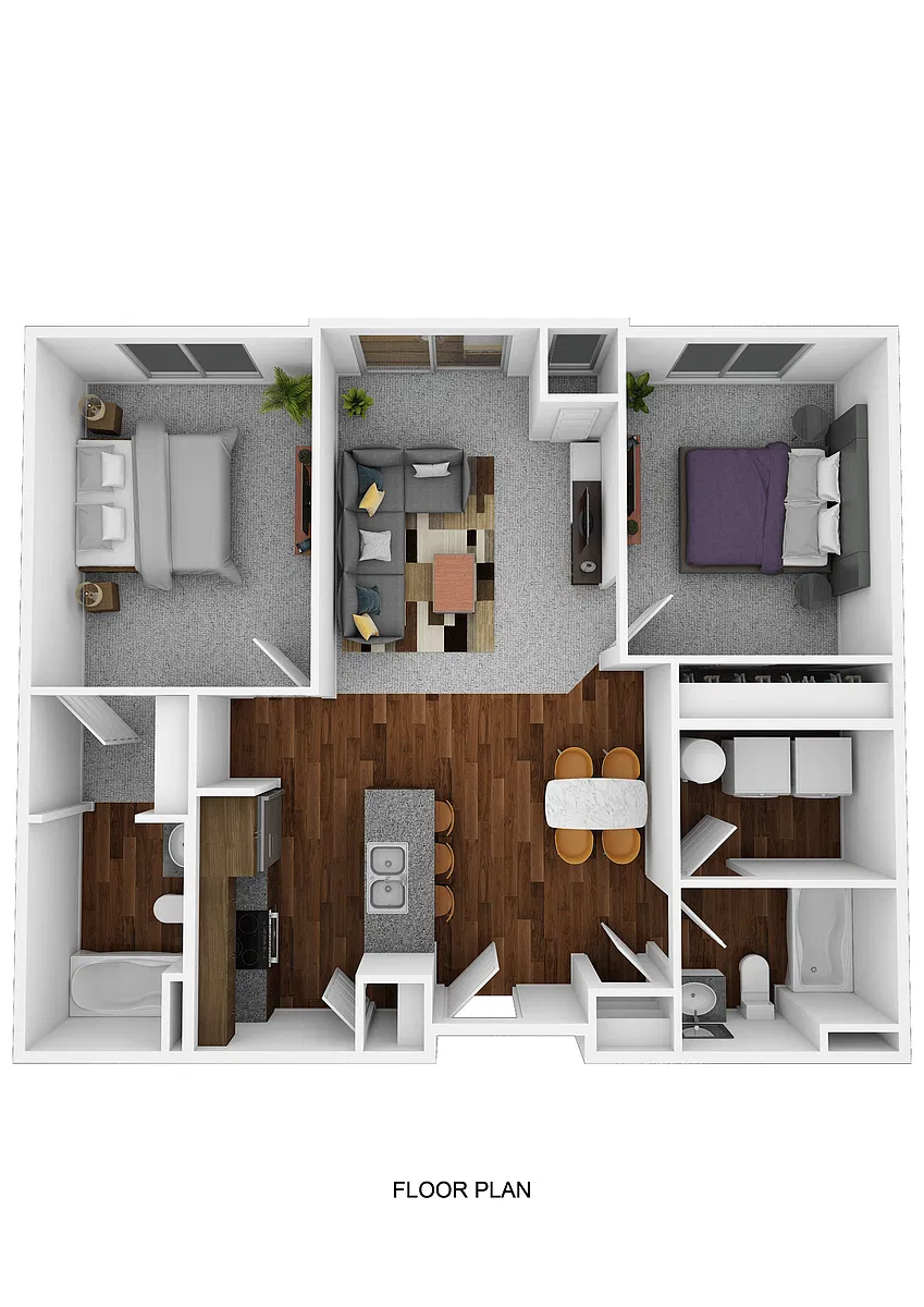 Floor plan Apartment Style 2 Bedroom 2 Bathroom