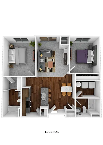 Floor plan Apartment Style 2 Bedroom 2 Bathroom Accessible