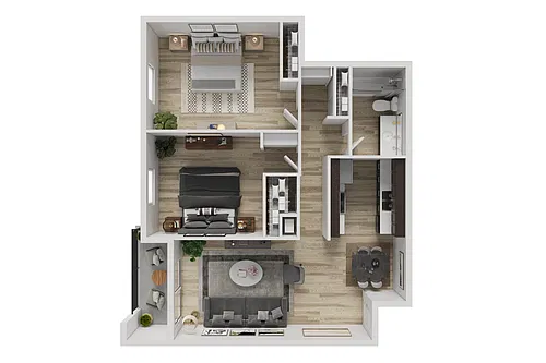 Floor plan 2BD, 1BTH B21