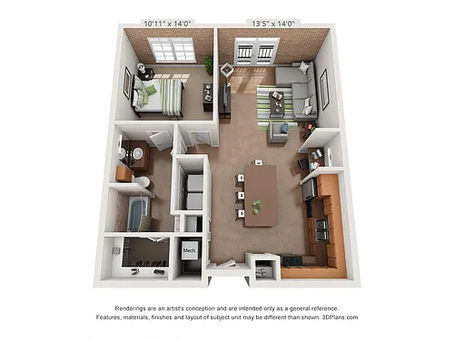 Floor plan 1 Bedroom B