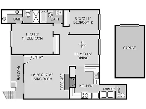 Floor plan 2 BEDROOM UPSTAIRS K