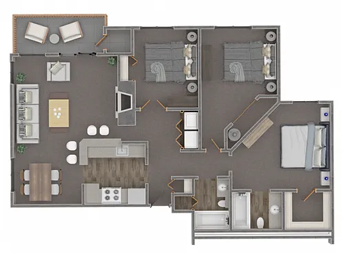 Floor plan 3 Bed + 2 Bath