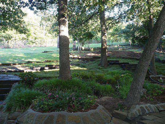View of backyard from breakfast nook in Kitchen