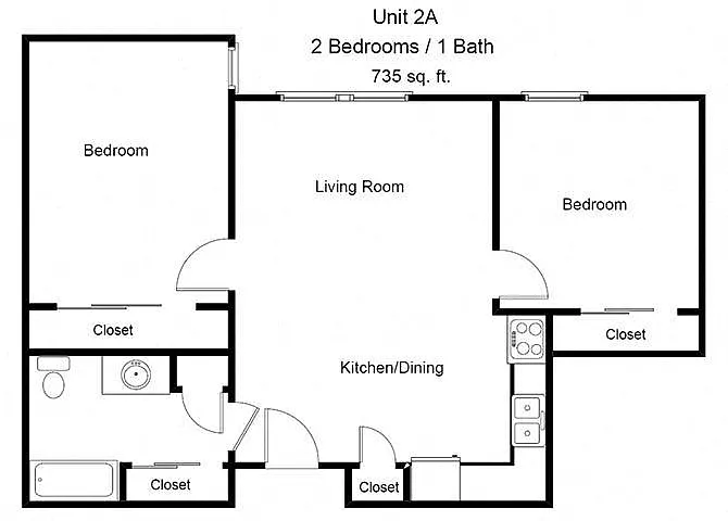 Floor plan Two Bedroom - A
