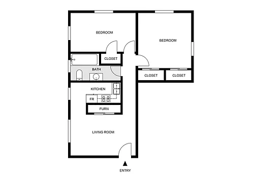 Floor plan University Square 2 Bed Extra Large End Unit