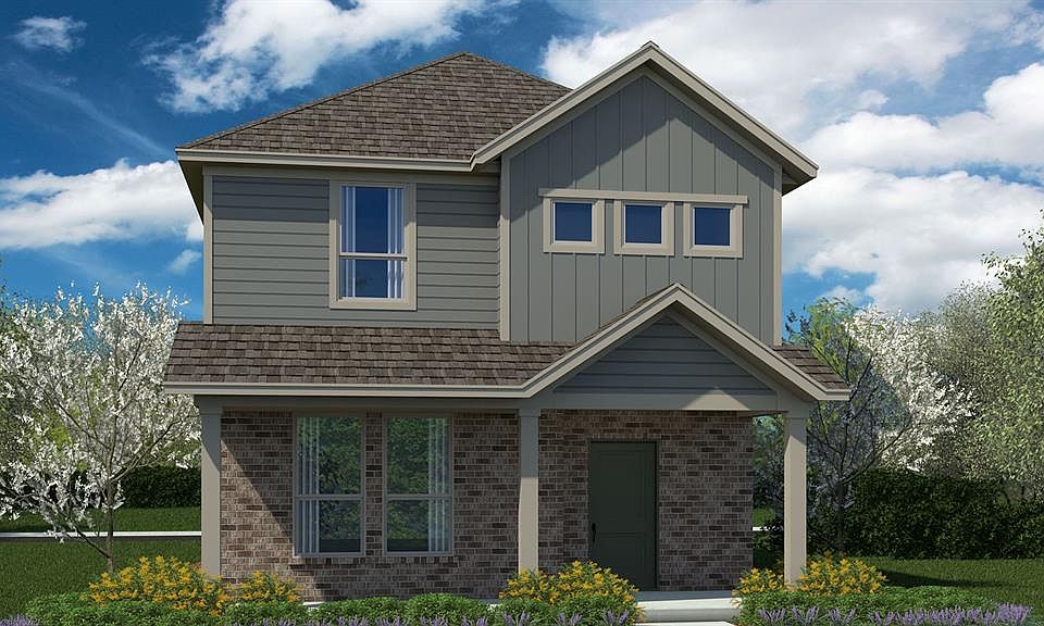 Front Elevation - D.R. Horton''s Nutmeg floorplan, elevation B - All Home and community information, including pricing, included features, terms, availability and amenities, are subject to change at any time without notice or obligation. All Drawings, pictures, photographs, video, square footages, floor plans, elevations, features, colors and sizes are approximate for illustration purposes only and will vary from the homes as built.