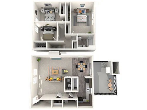 Floor plan Three Bedroom Townhome