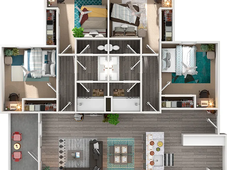 4 Bedroom, 2 Bathroom Floorplan 4 Bedroom, 2 Bathroom Floorplan