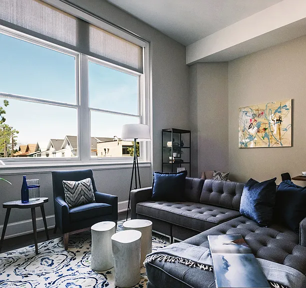 Living room with sample furniture.