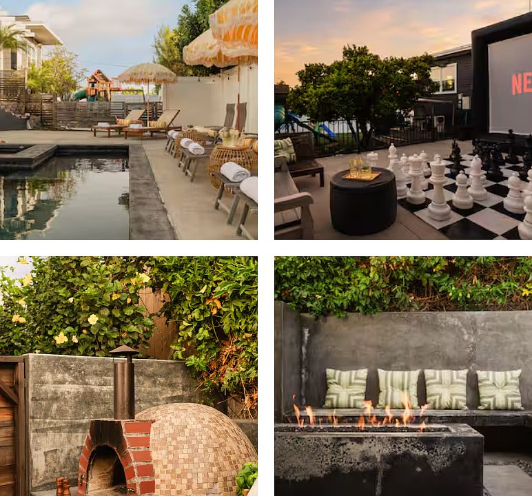 Charming two-story home with a modern facade and well-maintained landscaping. Features a private fenced backyard with pool, hot tub, and outdoor entertainment areas, creating a stylish and inviting retreat with plenty of outdoor space.