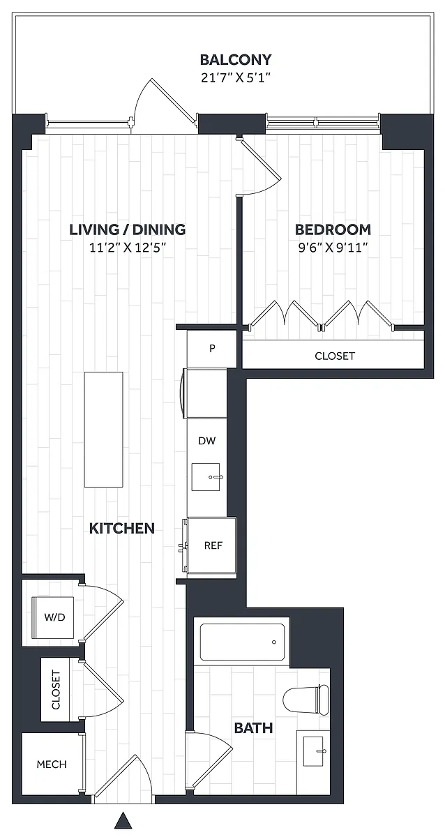 Floor plan 1 Bed/1 Bath - Stratos - A01