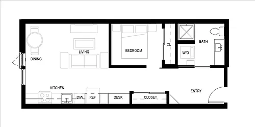 Floor plan U1B - U1D