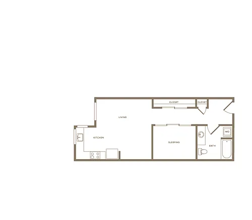 Floor plan A1 Open 1x1