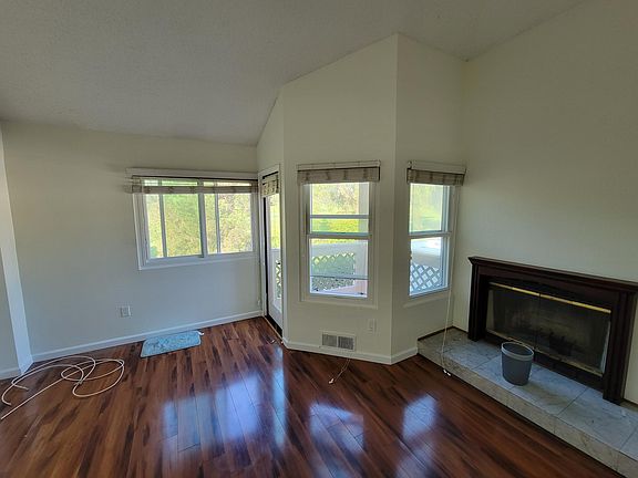 Living room with fireplace.