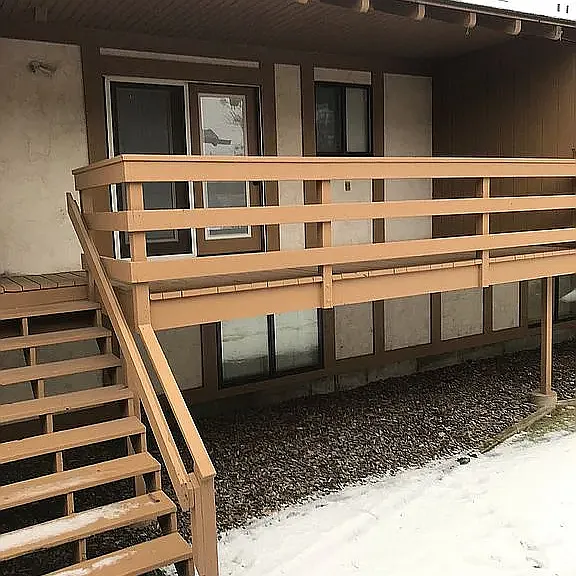 Backyard porch area.